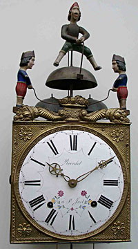 Crown Escapement Details about   Antique Early French Morbier Comtoise Clock 